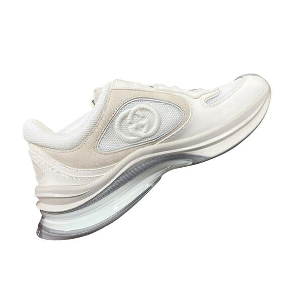 Gucci Womens White Run Sneaker Beige Suede 39 9 Chunky Trending - Picture 4 of 10